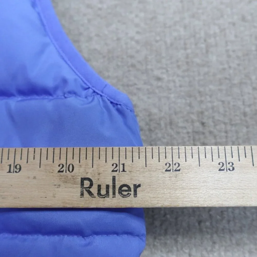 J.Crew Womens Vest Large Blue Solid Down Filled Full Zip Mountain Puffer Quilted - Picture 9 of 9